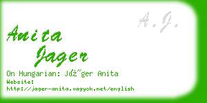 anita jager business card